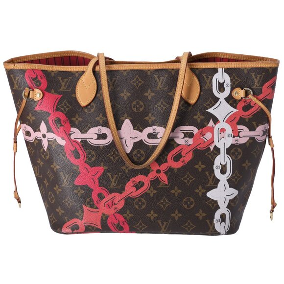 Louis Vuitton Neverfull MM Monogram Bay Rose Ballerine Poppy Pink + Pouch - Picture 3 of 12